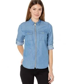 MICHAEL Michael Kors Shirts & Tops Tencel Dog Tag Top