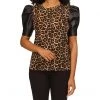 MICHAEL Michael Kors Shirts & Tops Nubian Leather Sleeve T-Shirt