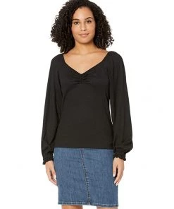 MICHAEL Michael Kors Shirts & Tops Long Sleeve Puff Sleeve Ruched Top