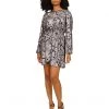 MICHAEL Michael Kors Dresses Foil Paisley Long Sleeve Flounce Dress