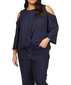 MICHAEL Michael Kors Shirts & Tops Plus Size Solid Cold-Shoulder Top