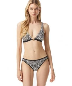 MICHAEL Michael Kors Swimwear Mini Leopard Triangle Bikini Top