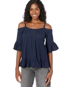 MICHAEL Michael Kors Shirts & Tops Petite Cold-Shoulder Ruffle Top
