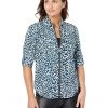 MICHAEL Michael Kors Shirts & Tops Petite Wildcat Lock Zip Shirt