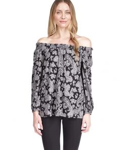 MICHAEL Michael Kors Shirts & Tops Paisley Print Off Shoulder Top