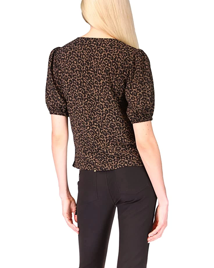 MICHAEL Michael Kors Shirts & Tops Cheetah Short Sleeve Wrap Top - Image 3