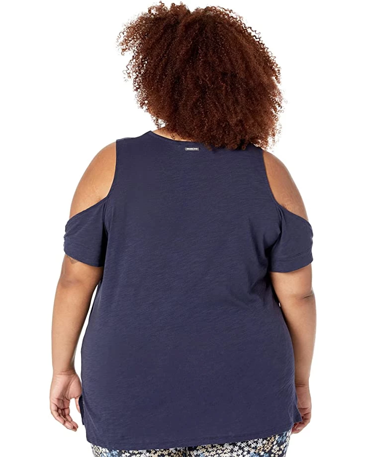 MICHAEL Michael Kors Shirts & Tops Plus Size Grommet Mix Tunic Short Sleeve Top - Image 2