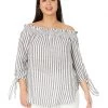 MICHAEL Michael Kors Shirts & Tops Plus Size Stripe Off Shoulder Top