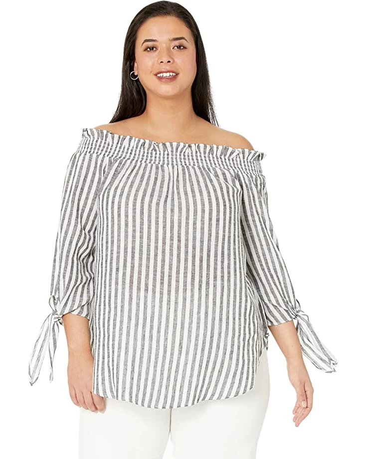 MICHAEL Michael Kors Shirts & Tops Plus Size Stripe Off Shoulder Top
