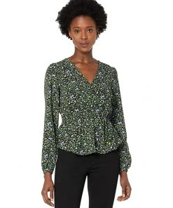 MICHAEL Michael Kors Shirts & Tops Floral Long Sleeve Wrap Top