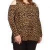 MICHAEL Michael Kors Shirts & Tops Plus Size Cheetah Long Sleeve Cold-Shoulder