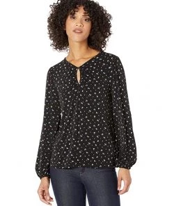 MICHAEL Michael Kors Shirts & Tops Floral Keyhole Long Sleeve Top