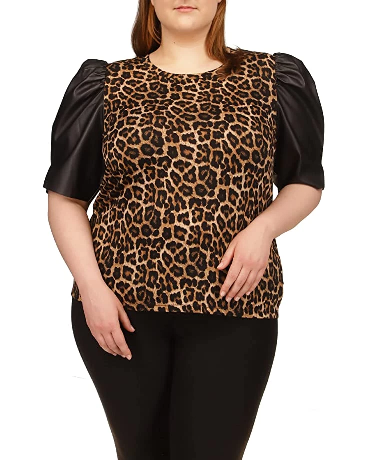 MICHAEL Michael Kors Shirts & Tops Plus Size Nubian Leather Sleeve T-Shirt