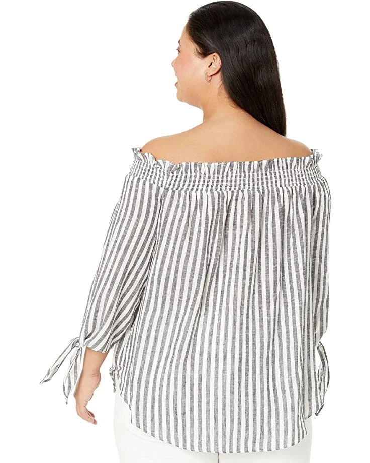 MICHAEL Michael Kors Shirts & Tops Plus Size Stripe Off Shoulder Top - Image 2