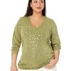 MICHAEL Michael Kors Shirts & Tops Plus Size V-Neck Ruched Long Sleeve Top