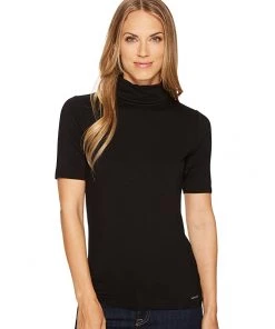 MICHAEL Michael Kors Shirts & Tops Short Sleeve Solid Mock Neck