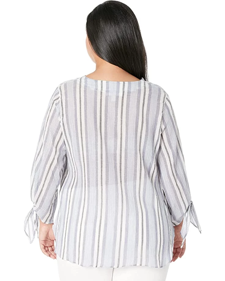 MICHAEL Michael Kors Shirts & Tops Plus Size Vacay Stripe Tie Top - Image 2