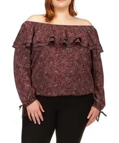 MICHAEL Michael Kors Shirts & Tops Plus Size Pop Paisley Ruffle Top