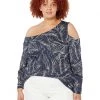 MICHAEL Michael Kors Shirts & Tops Plus Size Palm Asymmetric Cold-Shoulder Top