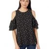 MICHAEL Michael Kors Shirts & Tops Watercolor Ditsy Cold-Shoulder Top