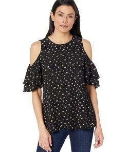 MICHAEL Michael Kors Shirts & Tops Watercolor Ditsy Cold-Shoulder Top