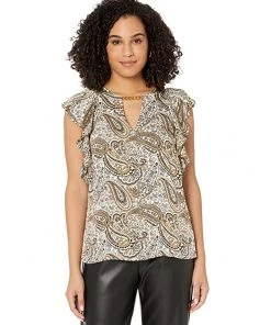 MICHAEL Michael Kors Shirts & Tops Drama Patchwork Paisley Top