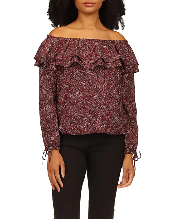MICHAEL Michael Kors Shirts & Tops Pop Paisley Ruffle Top