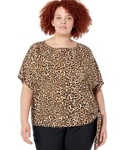 MICHAEL Michael Kors Shirts & Tops Plus Size Wildcat Tie Top