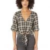 MICHAEL Michael Kors Shirts & Tops Yarn-Dye Flannel Tie Front Top