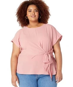 MICHAEL Michael Kors Shirts & Tops Plus Size Short Sleeve Wrap Top