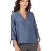 MICHAEL Michael Kors Shirts & Tops Petite Solid Satin Tie Top