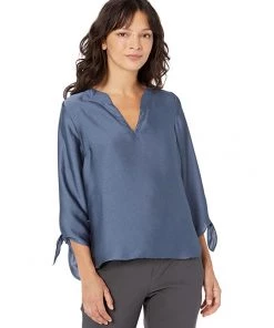 MICHAEL Michael Kors Shirts & Tops Petite Solid Satin Tie Top