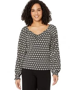 MICHAEL Michael Kors Shirts & Tops Mod Puff Sleeve Ruched Top