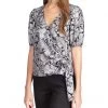 MICHAEL Michael Kors Shirts & Tops Foil Paisley Wrap Top