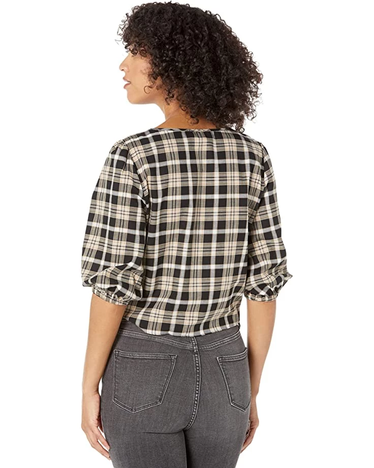 MICHAEL Michael Kors Shirts & Tops Yarn-Dye Flannel Tie Front Top - Image 2