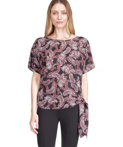 MICHAEL Michael Kors Shirts & Tops Pop French Paisley Tie Top