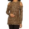 MICHAEL Michael Kors Shirts & Tops Cheetah Long Sleeve Cold-Shoulder