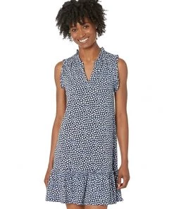 MICHAEL Michael Kors Dresses Petite Mini Palm Ruffle Neck Tank Dress