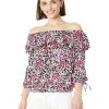MICHAEL Michael Kors Shirts & Tops Petite Floral Ruffle Peasant Top