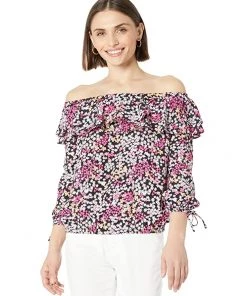 MICHAEL Michael Kors Shirts & Tops Petite Floral Ruffle Peasant Top