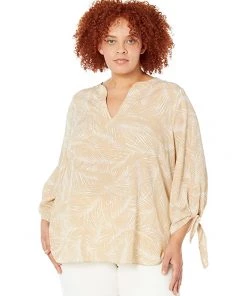 MICHAEL Michael Kors Shirts & Tops Plus Size Palm Tie Top