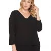 MICHAEL Michael Kors Shirts & Tops Plus Size V-Neck Mixed Media Top