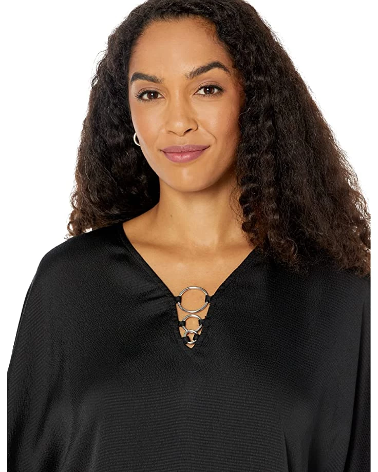 MICHAEL Michael Kors Shirts & Tops Satin Hank Hem Ring Top - Image 3