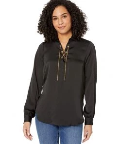 MICHAEL Michael Kors Shirts & Tops Lace-Up Chain Top