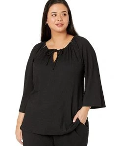 MICHAEL Michael Kors Shirts & Tops Plus Size Keyhole Peasant Top