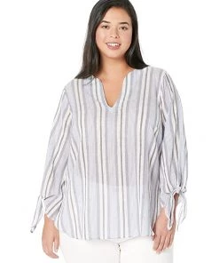 MICHAEL Michael Kors Shirts & Tops Plus Size Vacay Stripe Tie Top