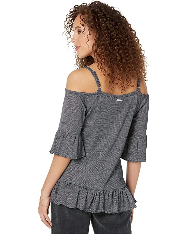 MICHAEL Michael Kors Shirts & Tops Sparkle Cold-Shoulder Ruffle Top - Image 2