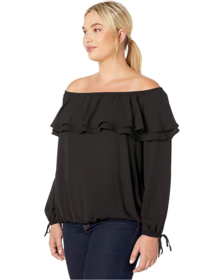 MICHAEL Michael Kors Shirts & Tops Plus Size Ruffle Peasant Top - Image 2