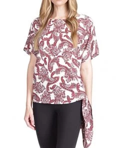 MICHAEL Michael Kors Shirts & Tops Pop Paisley Tie Top