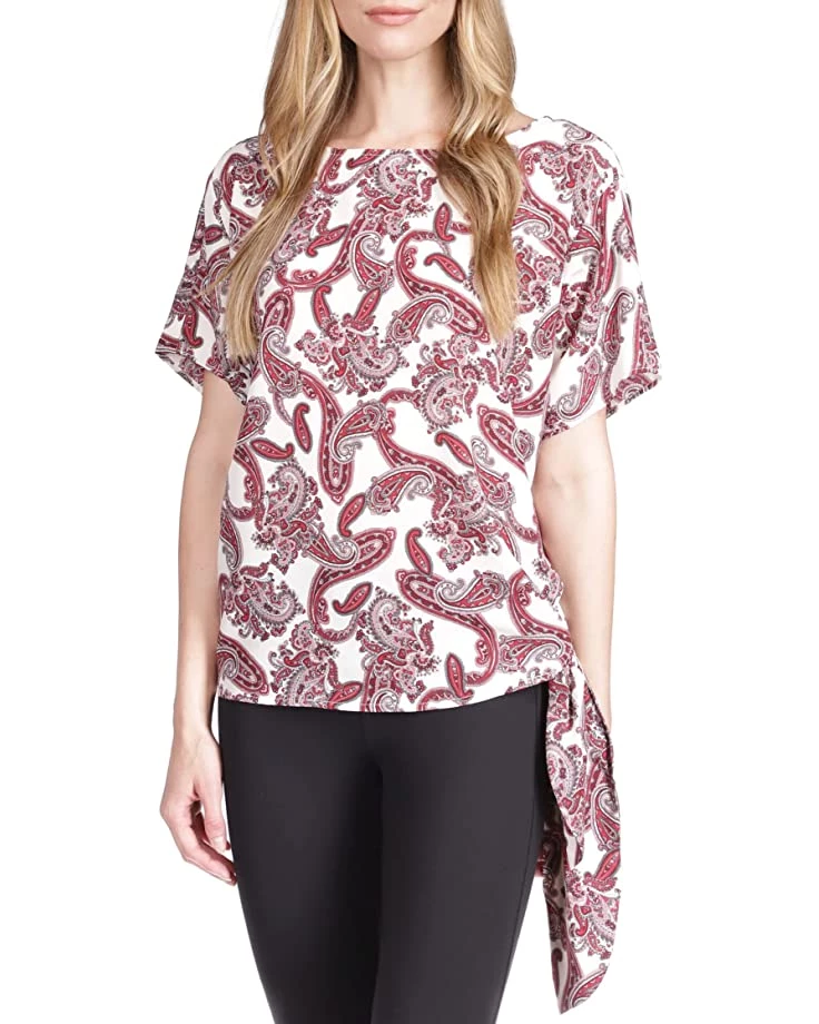 MICHAEL Michael Kors Shirts & Tops Pop Paisley Tie Top
